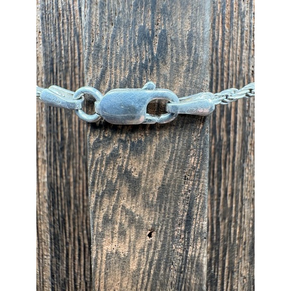 925 Sterling Silver Twisted Rope Chain Necklace 20" Italy Stamp 4.46g - Picture 8 of 10